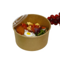 Disposable Kraft paper salad blows 1000 ml with PET PP lid take away food container